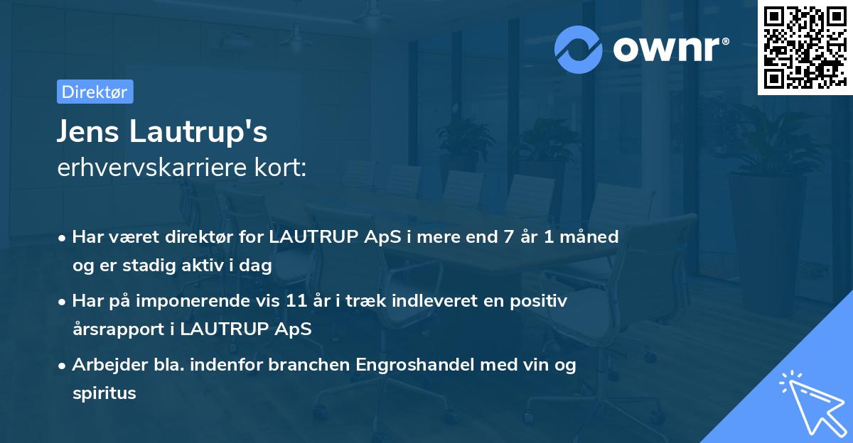 Jens Lautrup's erhvervskarriere kort