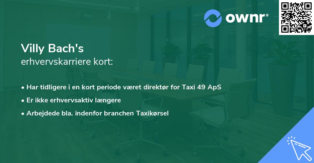 Villy Bach's erhvervskarriere kort