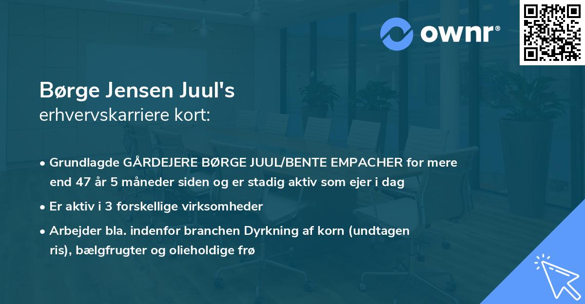 Børge Jensen Juul's erhvervskarriere kort