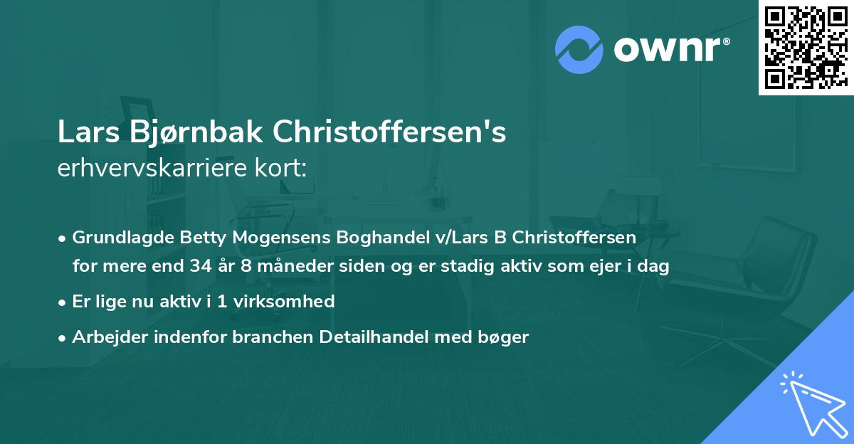 Lars Bjørnbak Christoffersen's erhvervskarriere kort