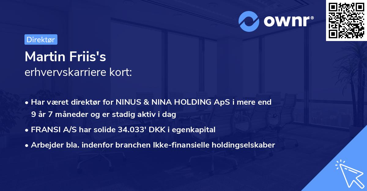 Martin Friis's erhvervskarriere kort
