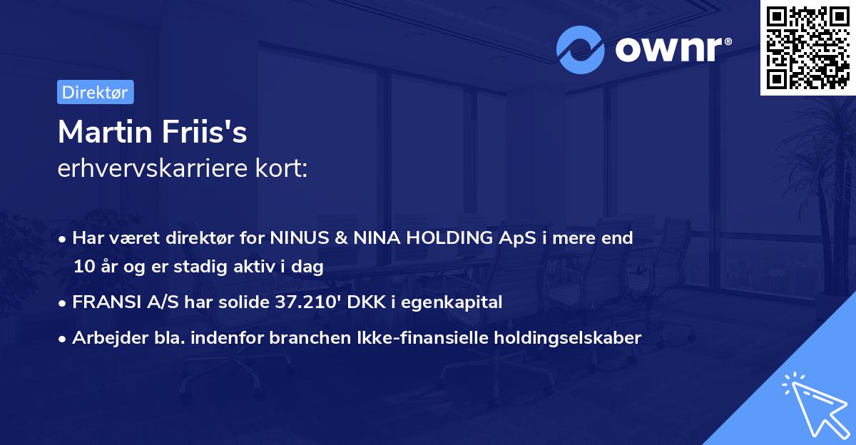 Martin Friis's erhvervskarriere kort