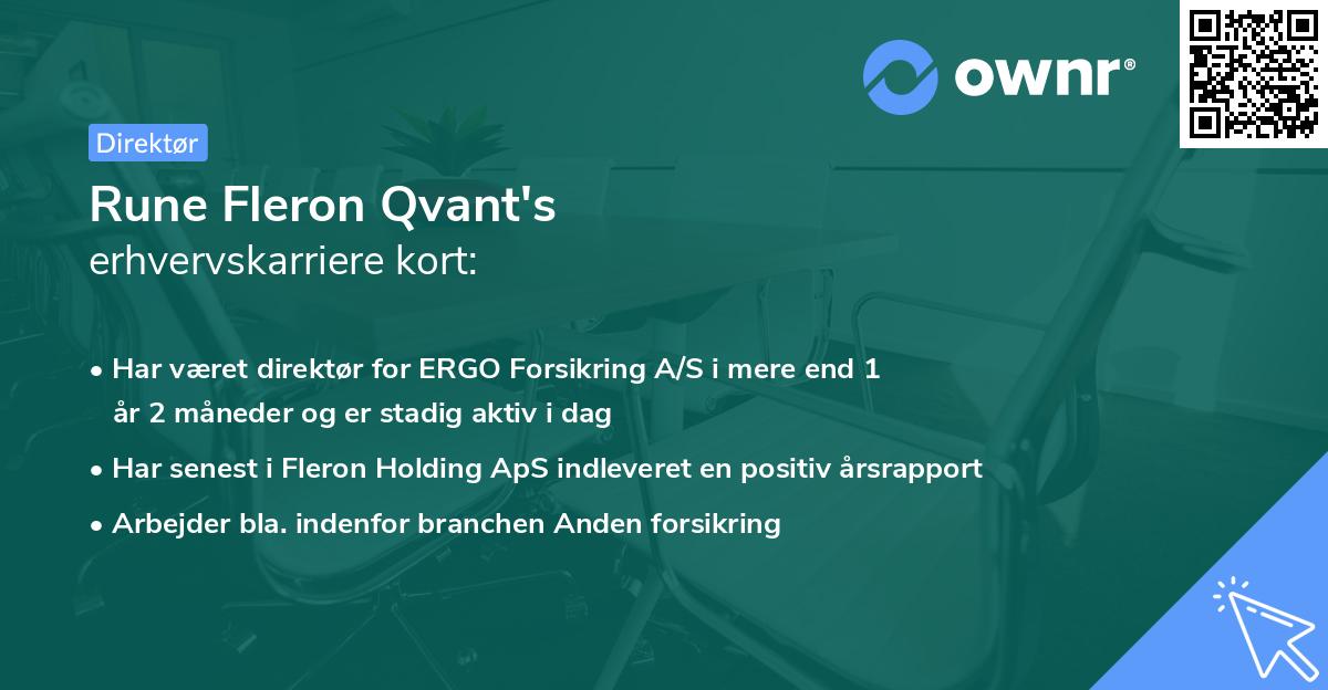 Rune Fleron Qvant's erhvervskarriere kort
