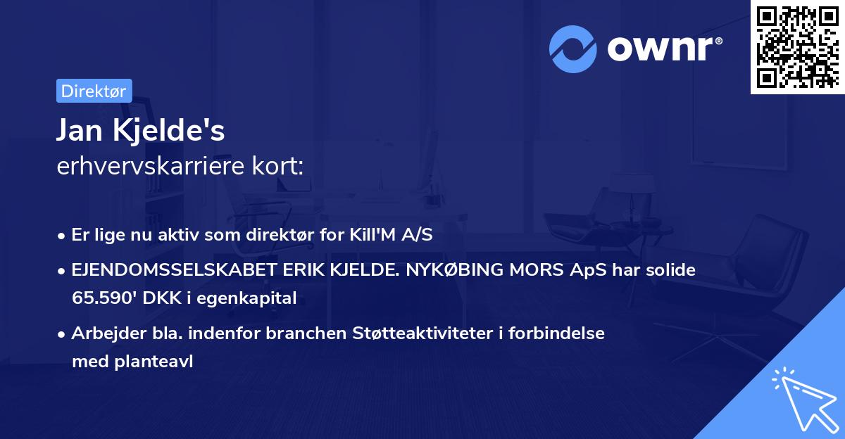 Jan Kjelde's erhvervskarriere kort