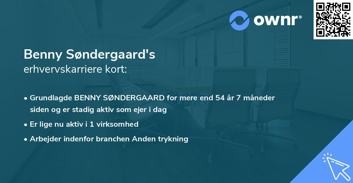 Benny Søndergaard's erhvervskarriere kort