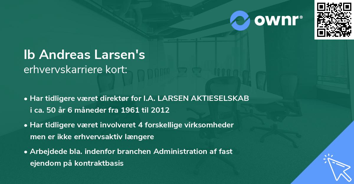 Ib Andreas Larsen's erhvervskarriere kort