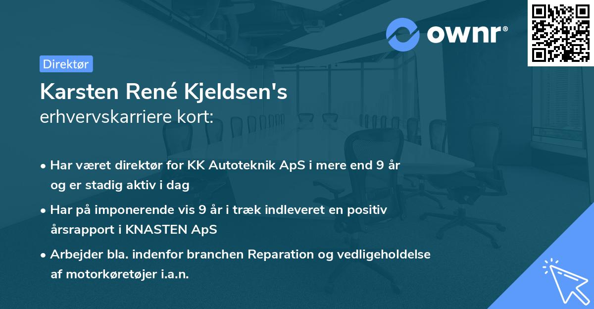 Karsten René Kjeldsen's erhvervskarriere kort