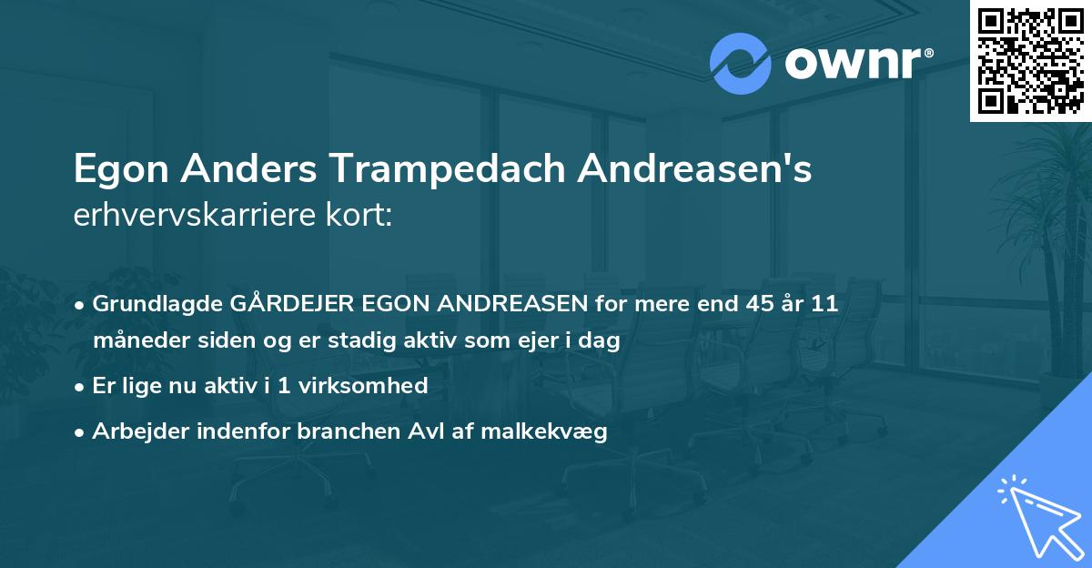 Egon Anders Trampedach Andreasen's erhvervskarriere kort
