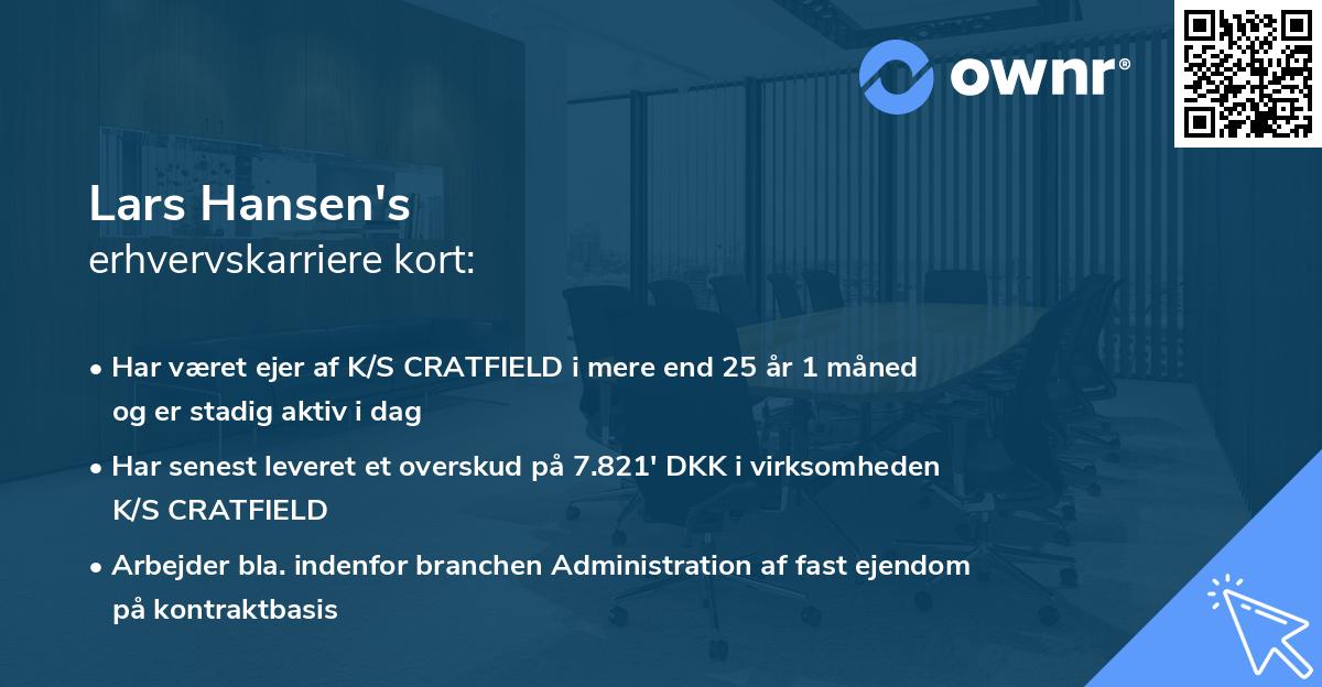Lars Hansen's erhvervskarriere kort