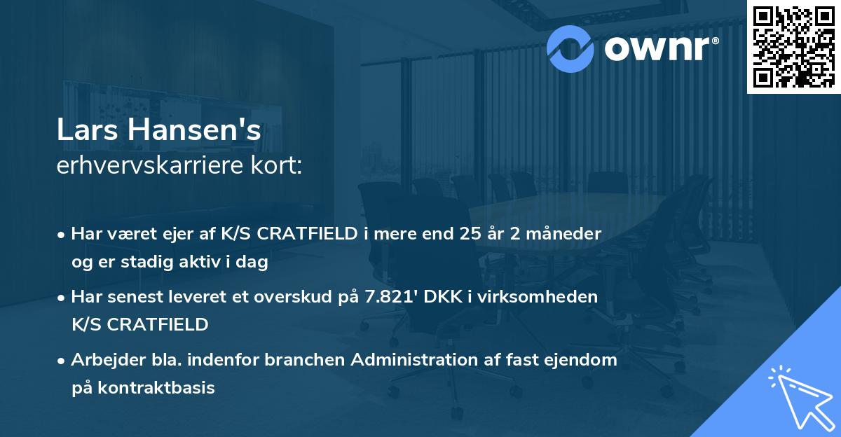 Lars Hansen's erhvervskarriere kort