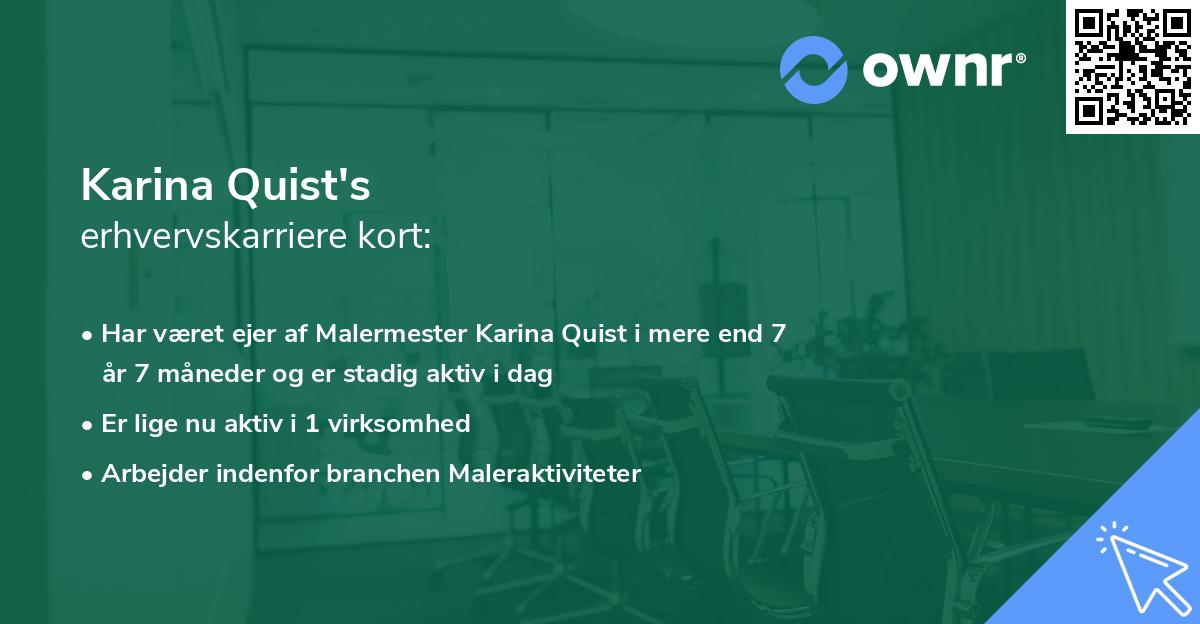 Karina Quist's erhvervskarriere kort