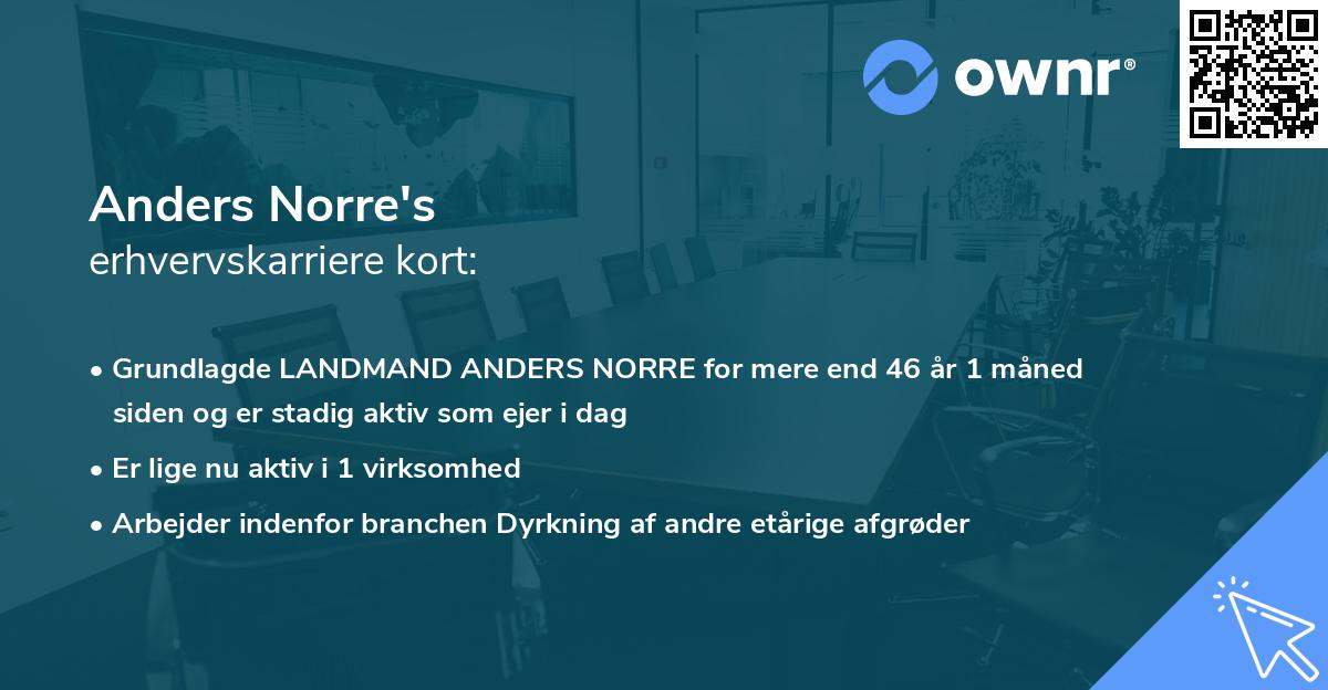 Anders Norre's erhvervskarriere kort