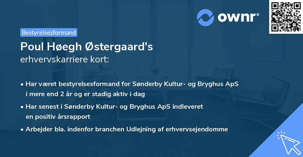 Poul Høegh Østergaard's erhvervskarriere kort