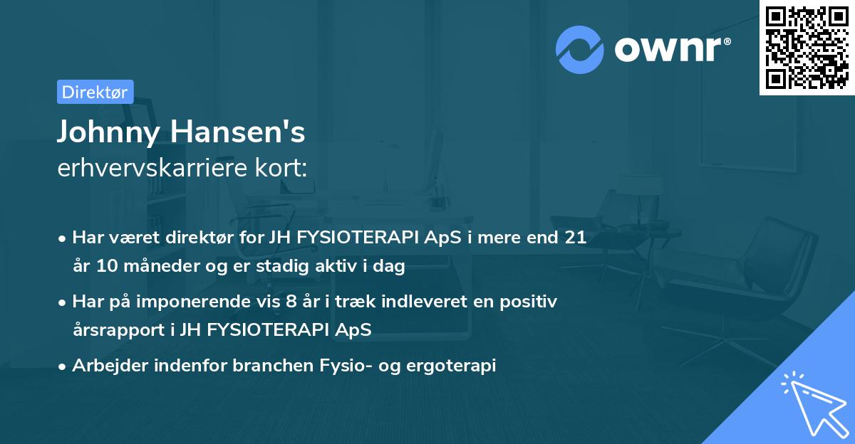 Johnny Hansen's erhvervskarriere kort