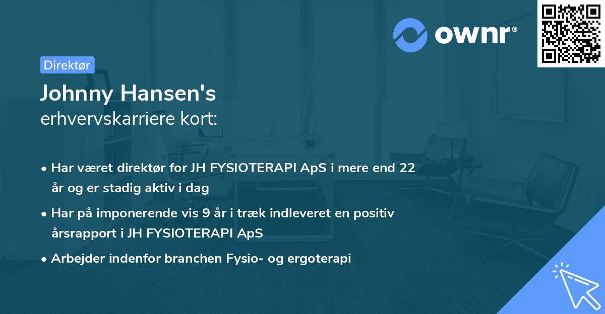 Johnny Hansen's erhvervskarriere kort