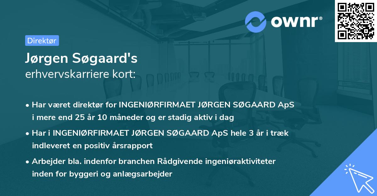 Jørgen Søgaard's erhvervskarriere kort