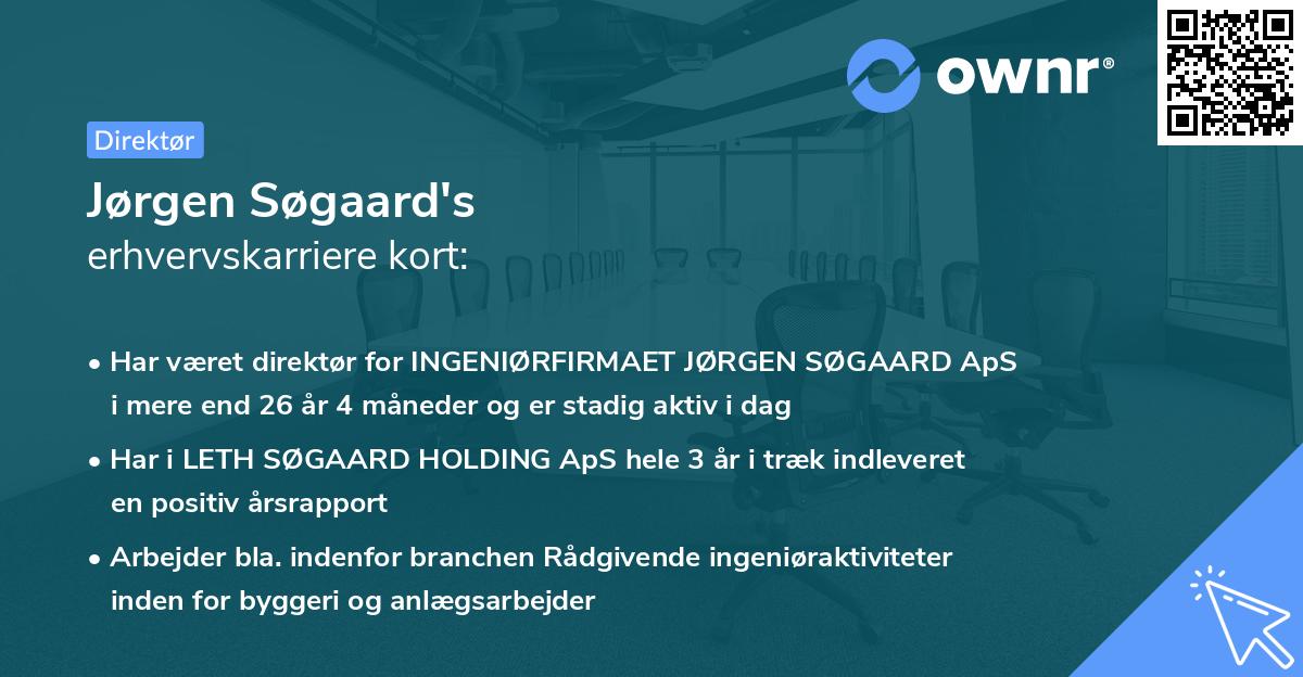 Jørgen Søgaard's erhvervskarriere kort