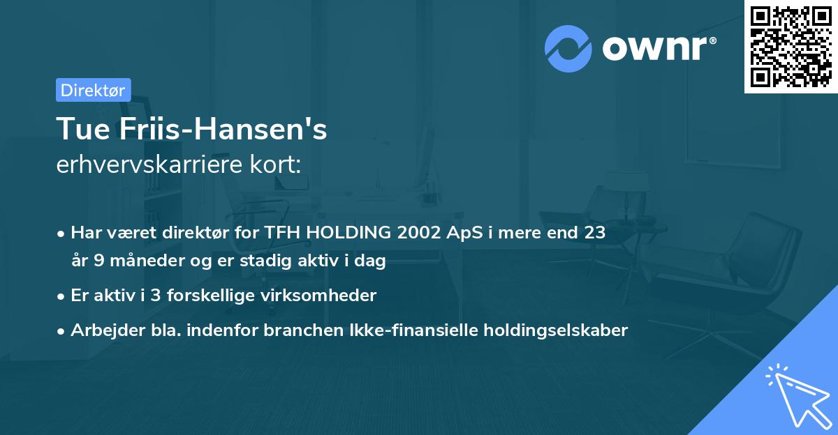 Tue Friis-Hansen's erhvervskarriere kort