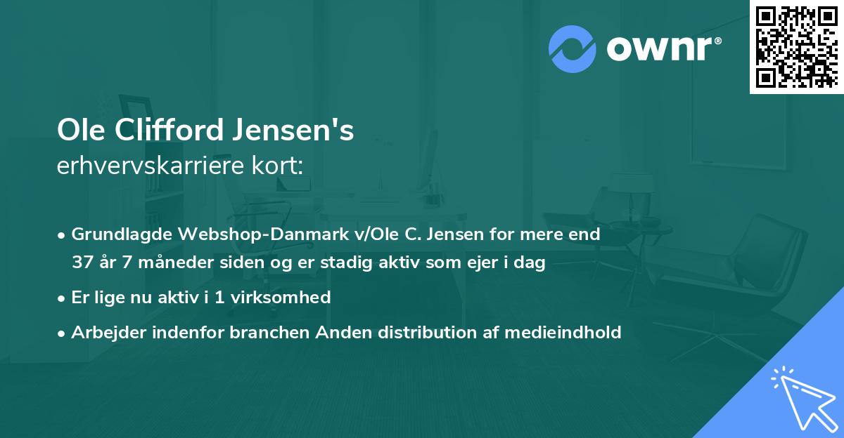 Ole Clifford Jensen's erhvervskarriere kort
