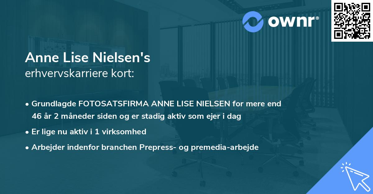 Anne Lise Nielsen's erhvervskarriere kort