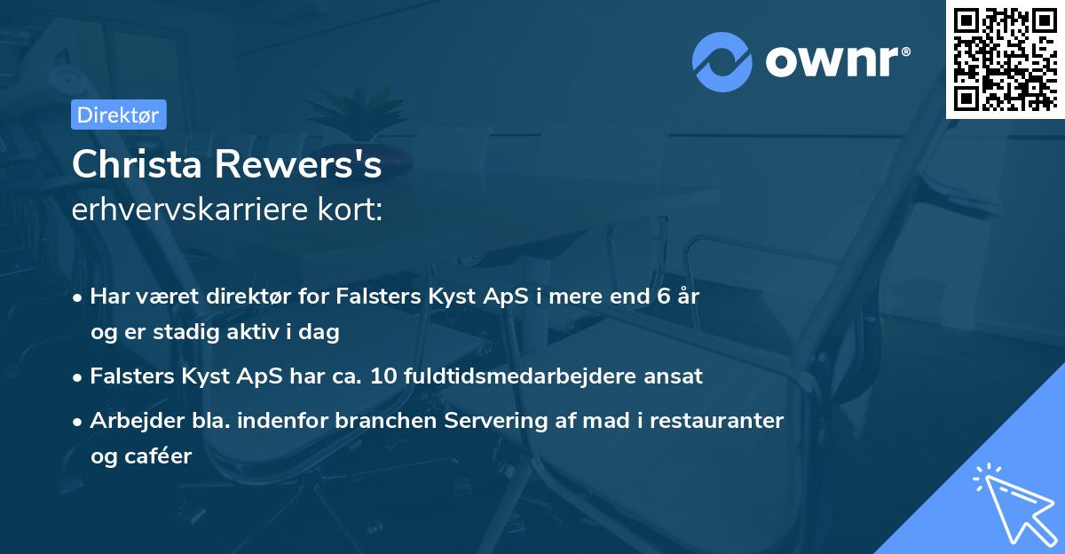 Christa Rewers's erhvervskarriere kort