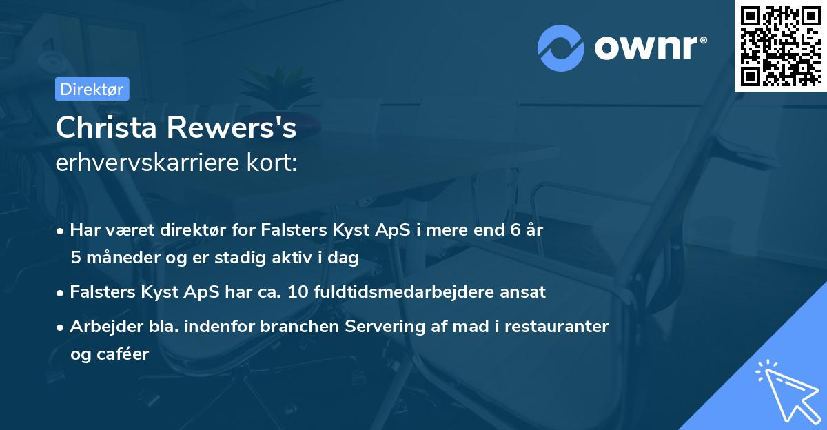 Christa Rewers's erhvervskarriere kort
