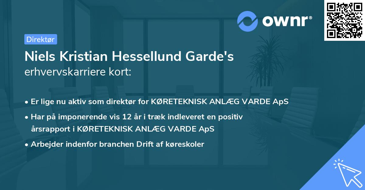 Niels Kristian Hessellund Garde's erhvervskarriere kort
