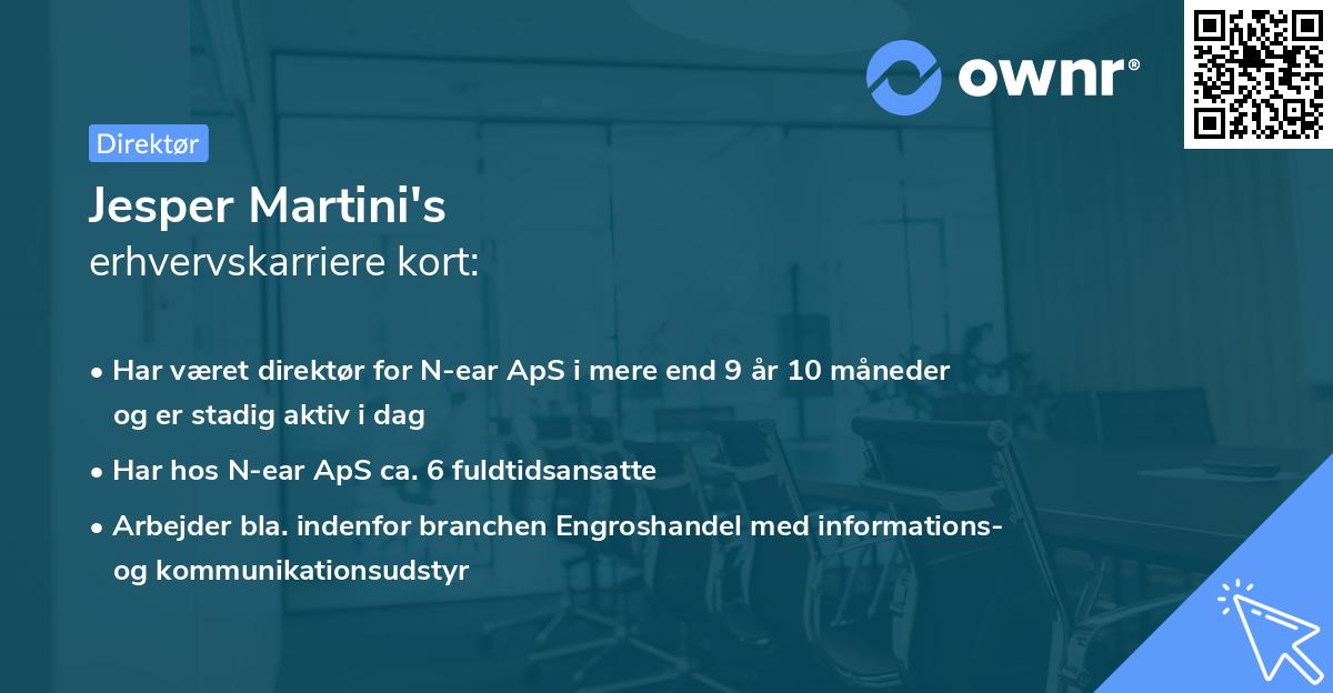 Jesper Martini's erhvervskarriere kort
