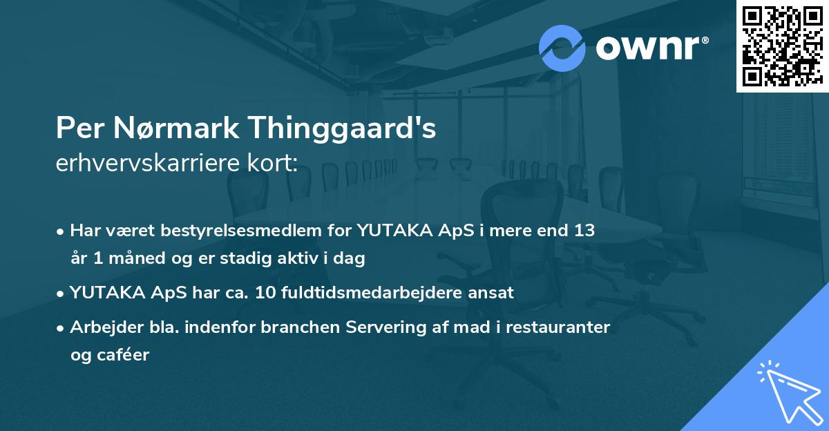 Per Nørmark Thinggaard's erhvervskarriere kort