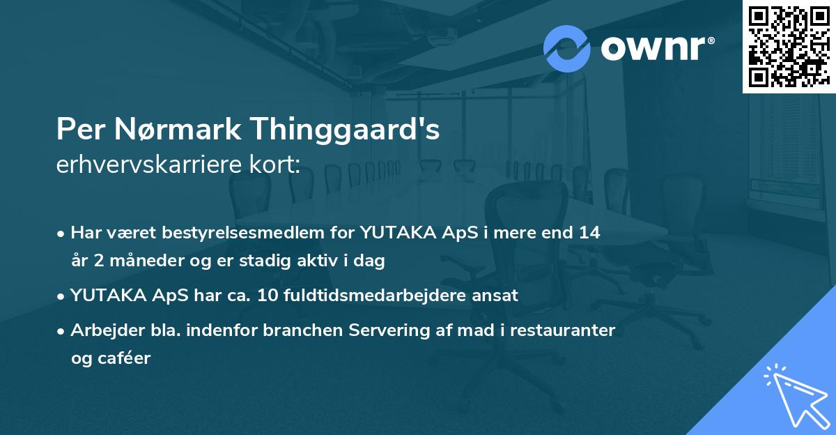 Per Nørmark Thinggaard's erhvervskarriere kort