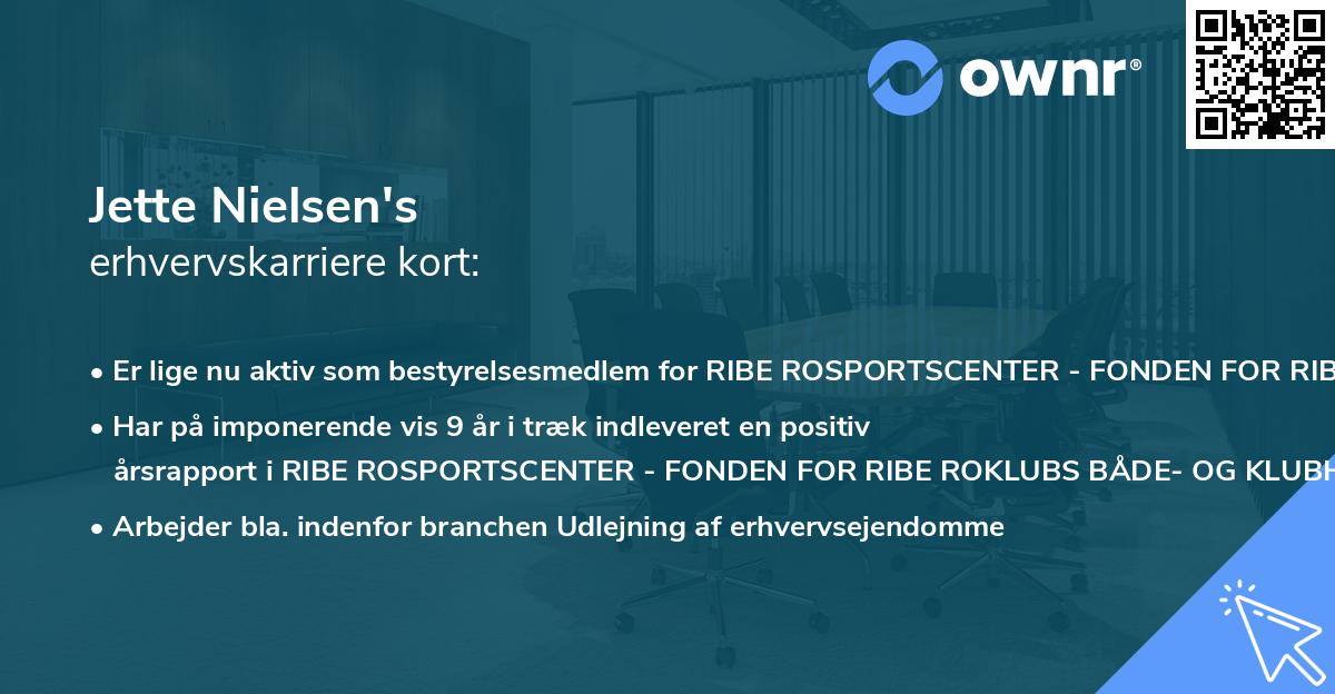 Jette Nielsen's erhvervskarriere kort