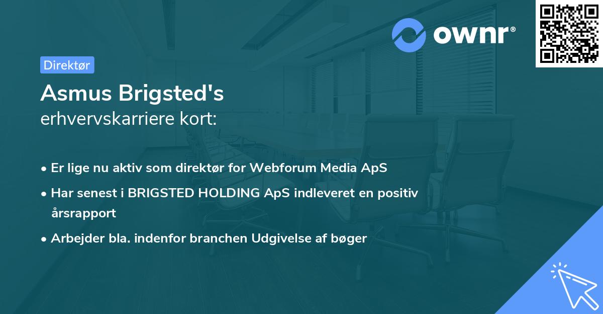 Asmus Brigsted's erhvervskarriere kort