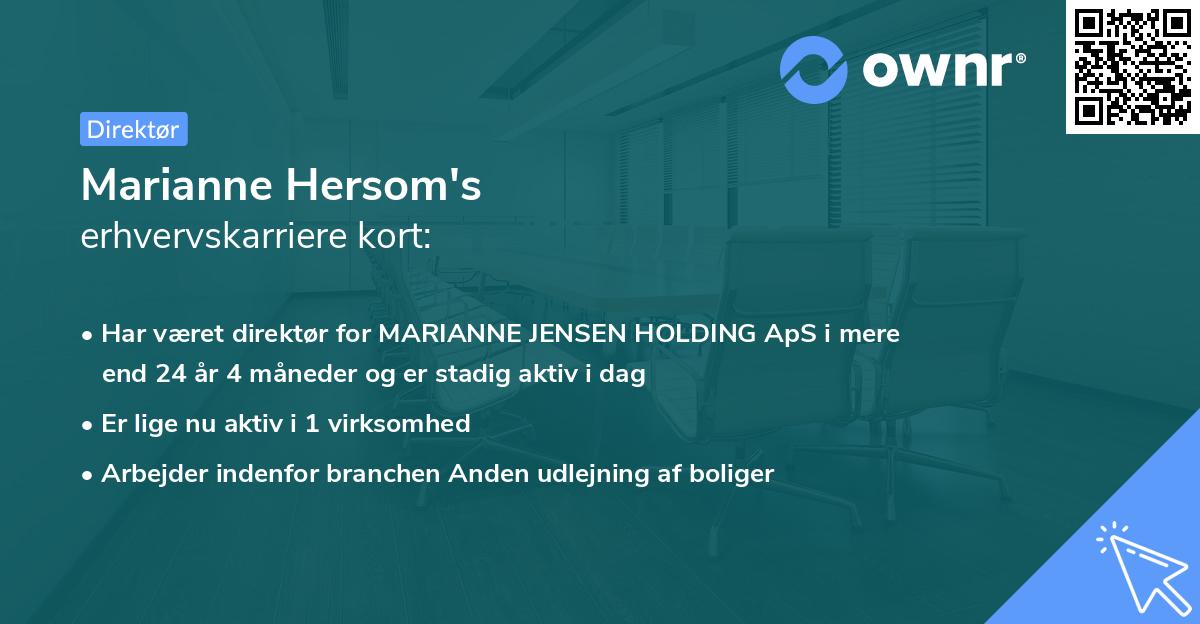 Marianne Hersom's erhvervskarriere kort