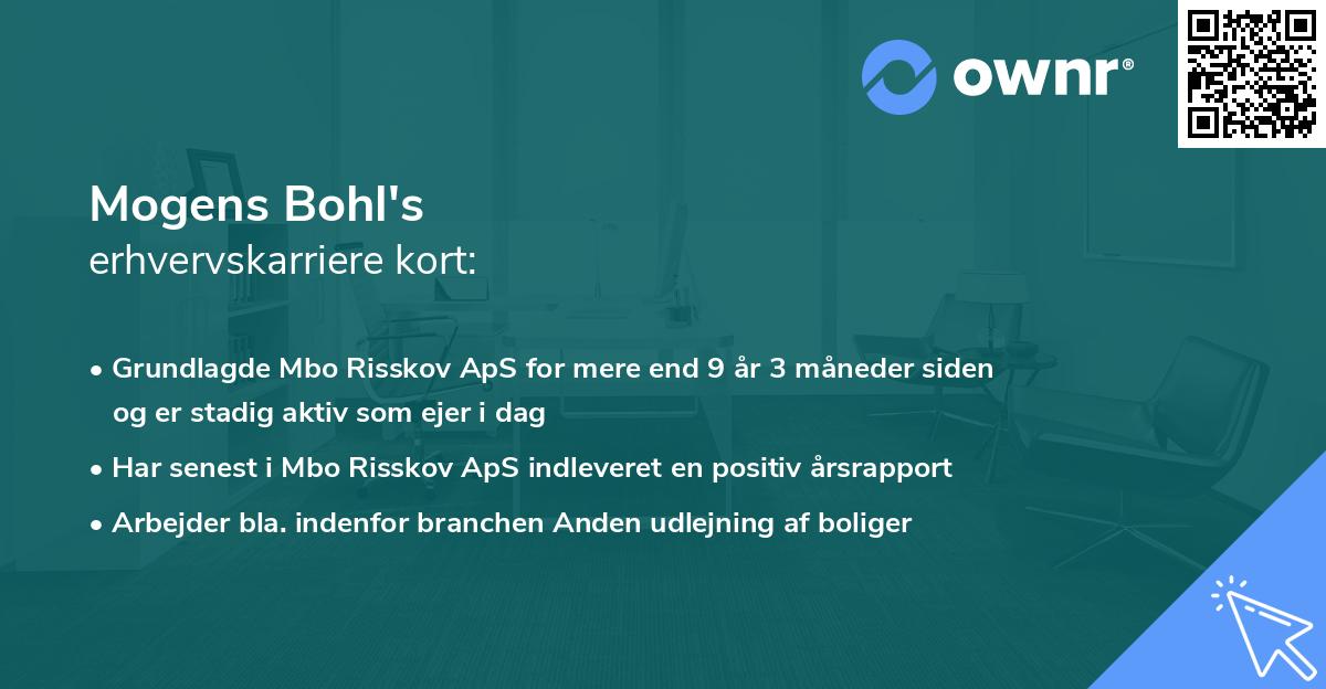 Mogens Bohl's erhvervskarriere kort