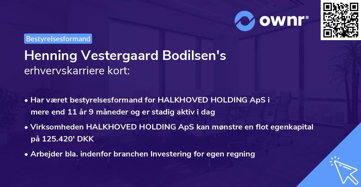 Henning Vestergaard Bodilsen's erhvervskarriere kort