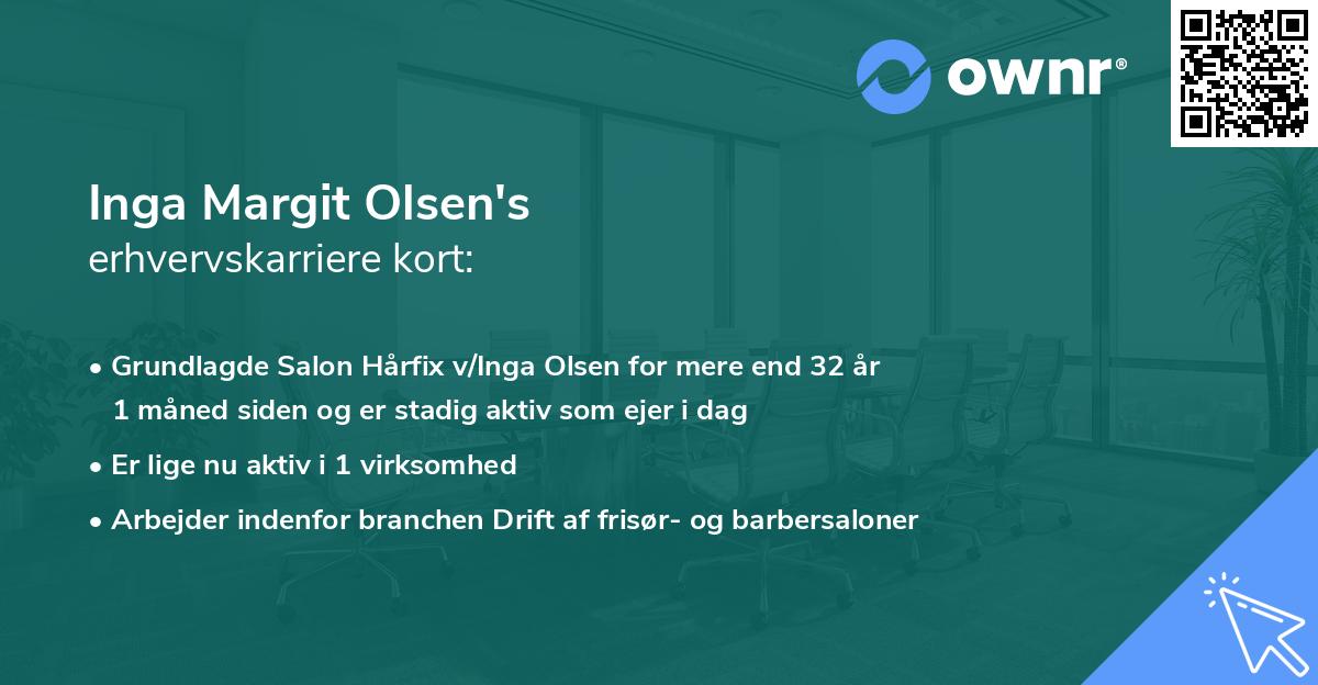 Inga Margit Olsen's erhvervskarriere kort