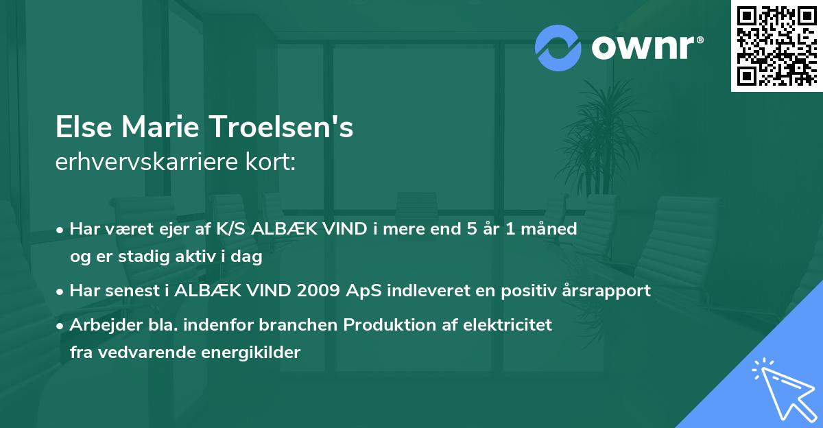 Else Marie Troelsen's erhvervskarriere kort