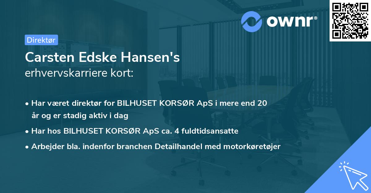 Carsten Edske Hansen's erhvervskarriere kort