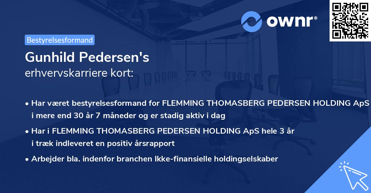 Gunhild Pedersen's erhvervskarriere kort
