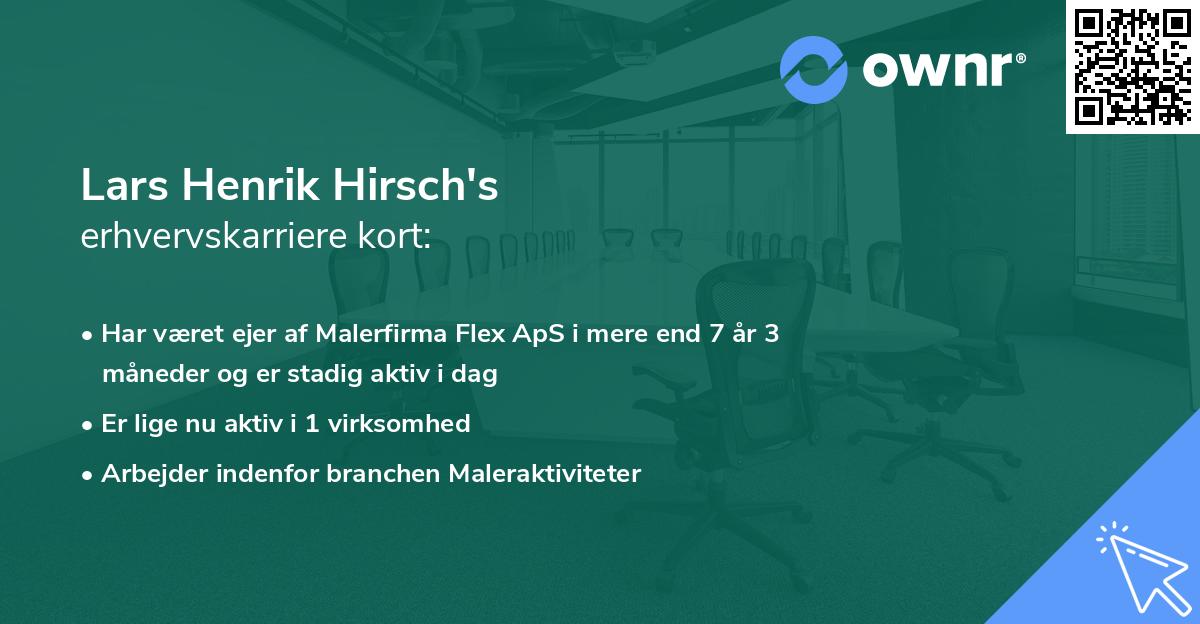 Lars Henrik Hirsch's erhvervskarriere kort