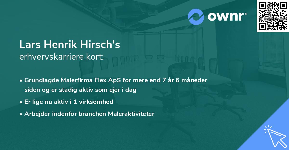 Lars Henrik Hirsch's erhvervskarriere kort
