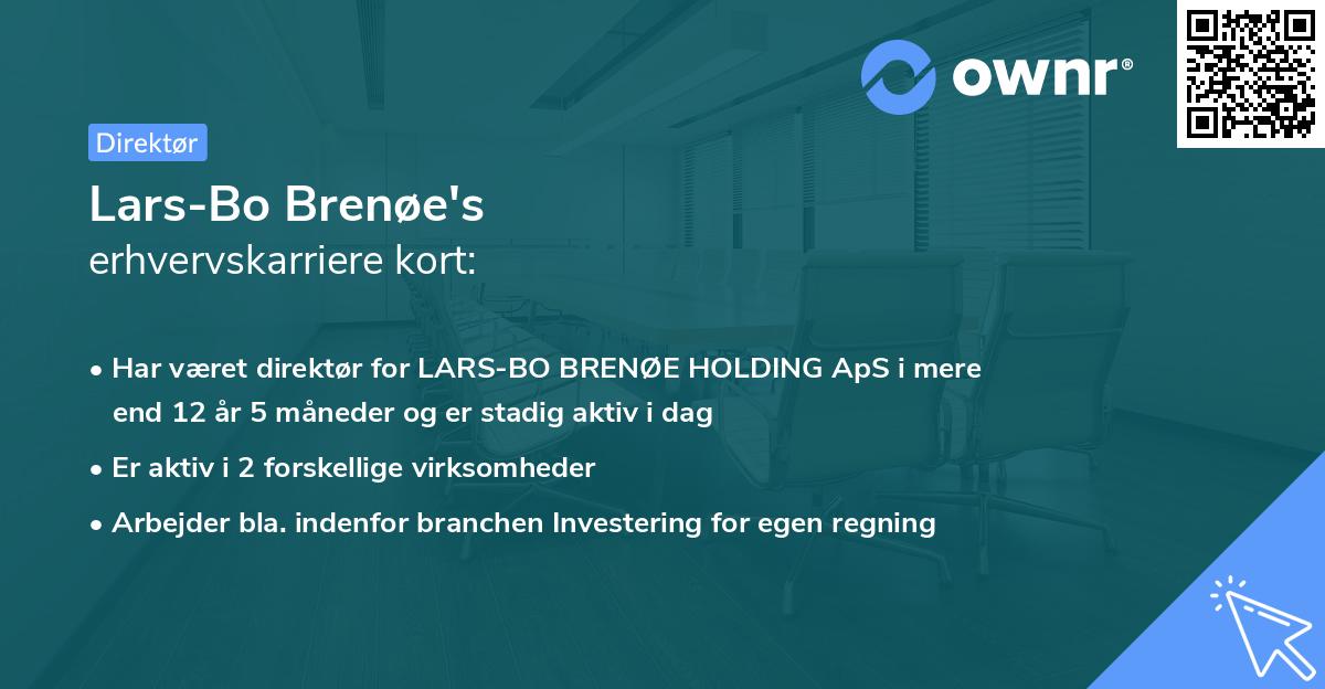 Lars-Bo Brenøe's erhvervskarriere kort