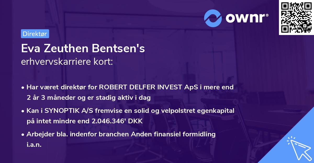 Eva Zeuthen Bentsen's erhvervskarriere kort