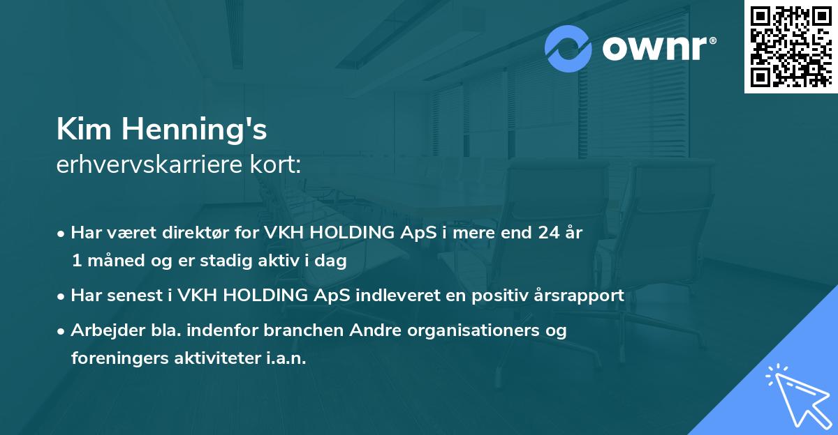 Kim Henning's erhvervskarriere kort