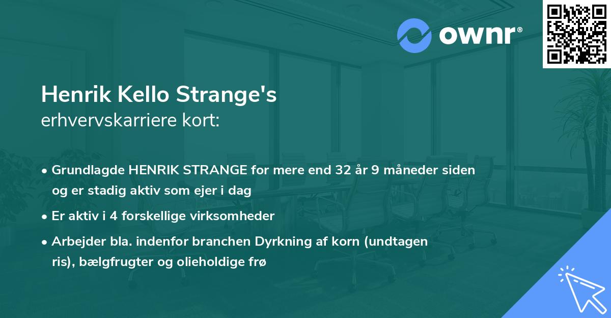 Henrik Kello Strange's erhvervskarriere kort