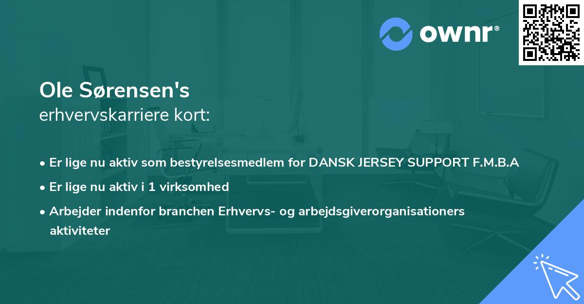 Ole Sørensen's erhvervskarriere kort