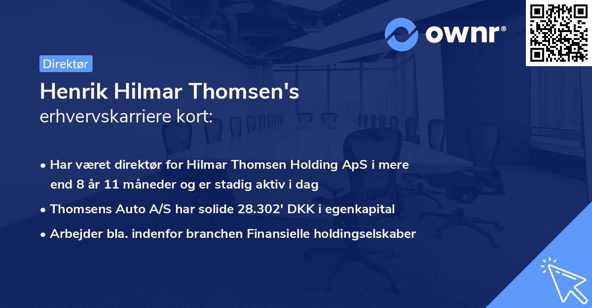 Henrik Hilmar Thomsen's erhvervskarriere kort