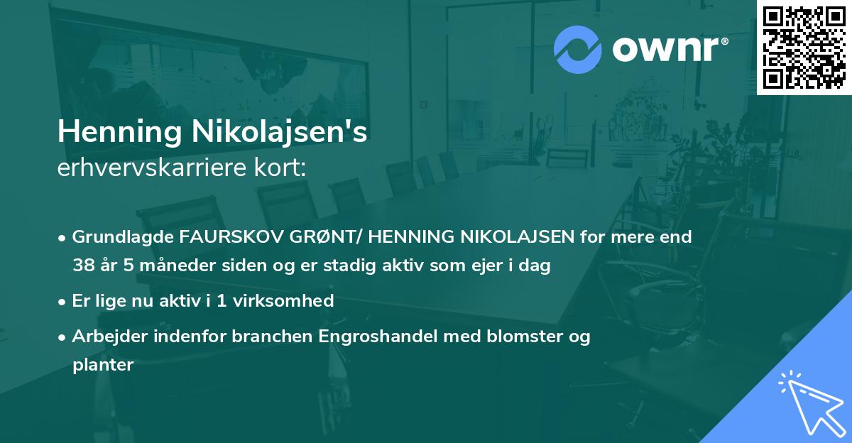 Henning Nikolajsen's erhvervskarriere kort