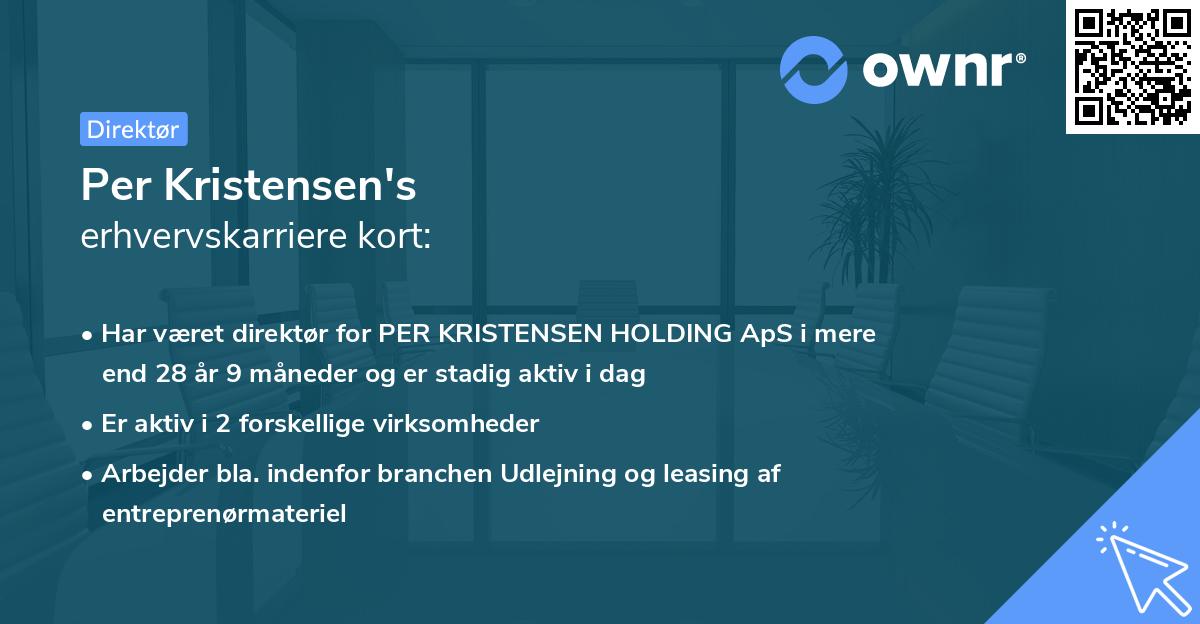 Per Kristensen's erhvervskarriere kort