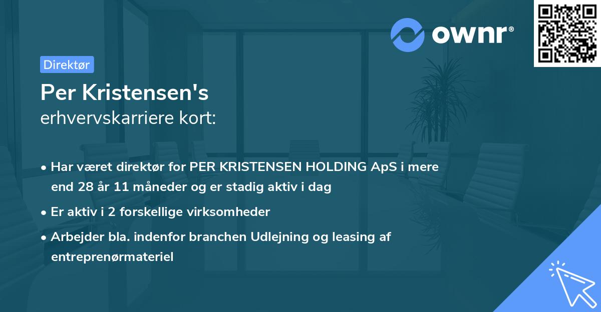 Per Kristensen's erhvervskarriere kort